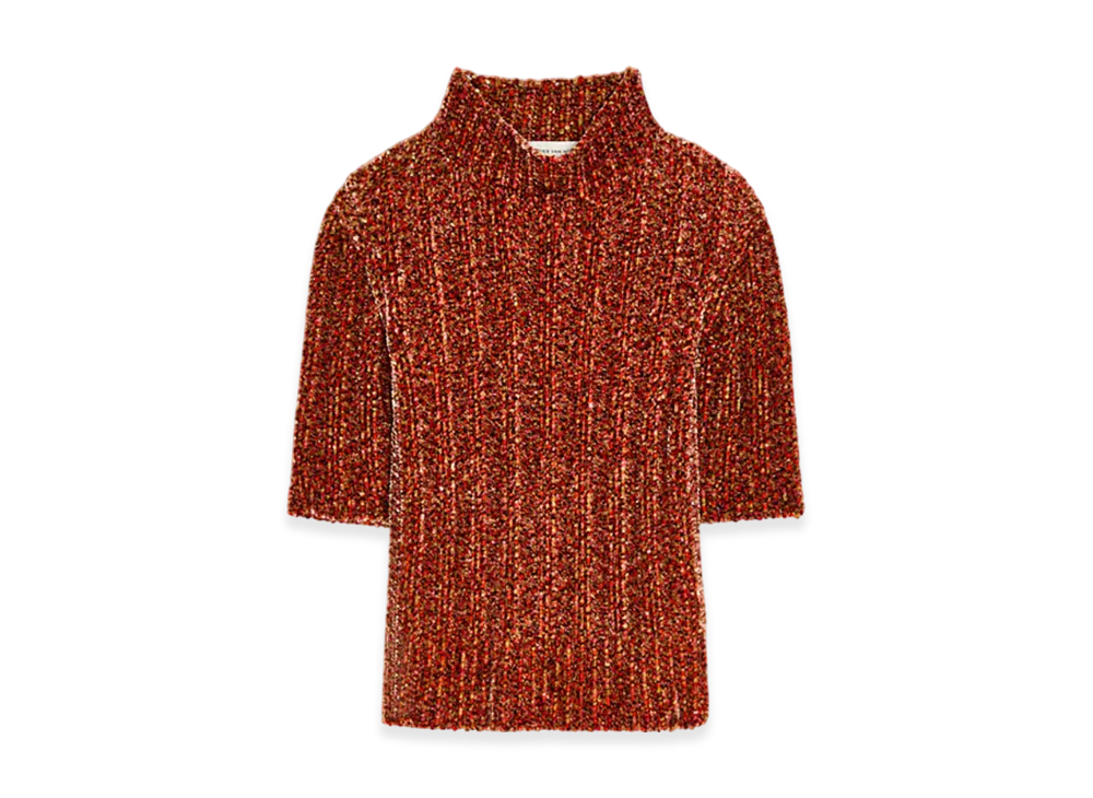 DRIES VAN NOTEN Women's Short Sleeved Sweater "Peach"