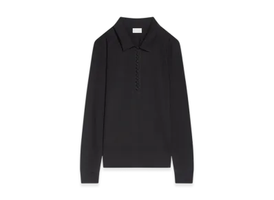 DRIES VAN NOTEN Women's Jersey Polo Shirt "Black"