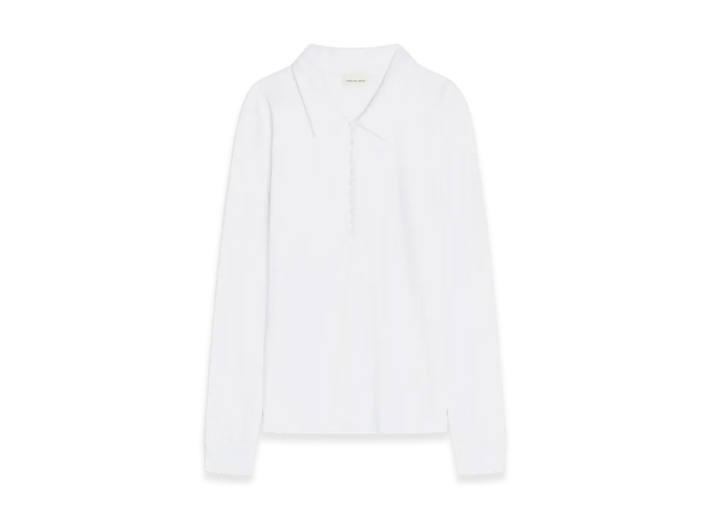 DRIES VAN NOTEN Women's Jersey Polo Shirt "White"