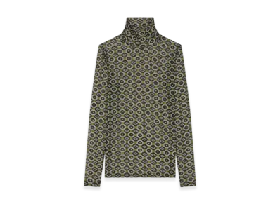 DRIES VAN NOTEN Women's Embellished Turtleneck Tee "Green"