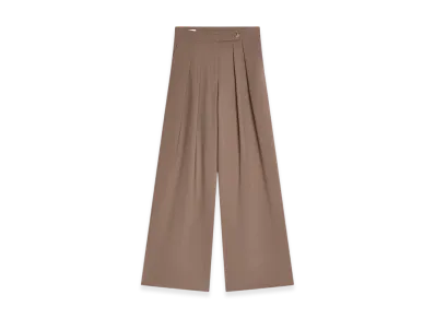 DRIES VAN NOTEN Women's Wide Pleated Pants "Taupe"