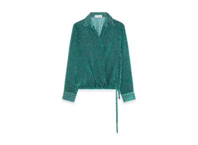 DRIES VAN NOTEN Women's Devore Wrap Shirt "Turquoise"