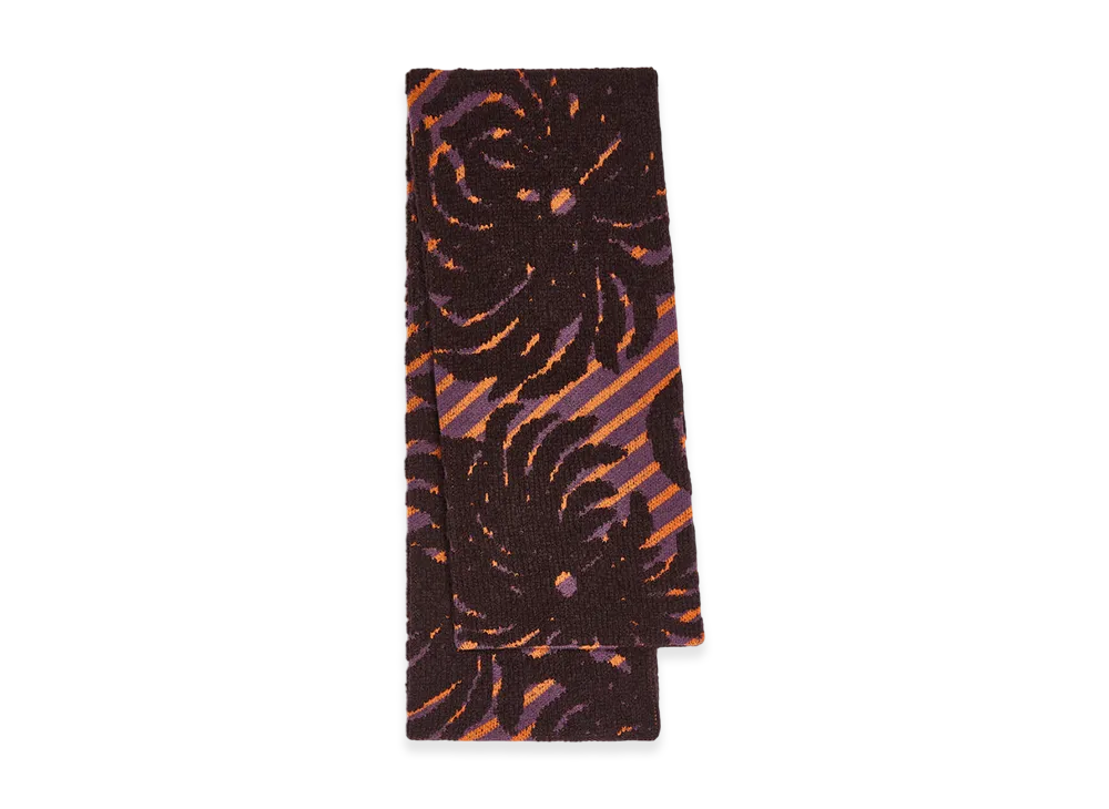 DRIES VAN NOTEN Women's Jacquard Wool Scarf "Dark brown"