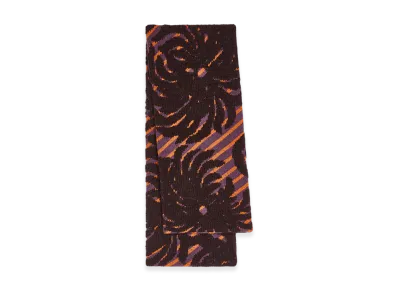 DRIES VAN NOTEN Women's Jacquard Wool Scarf "Dark brown"