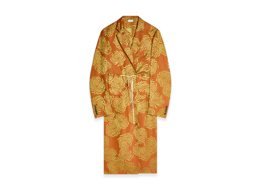 DRIES VAN NOTEN Women's Fluid Jacquard Coat "Orange"