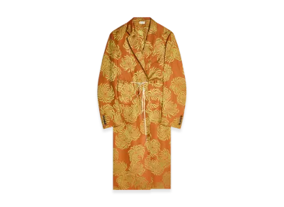 DRIES VAN NOTEN Women's Fluid Jacquard Coat "Orange"