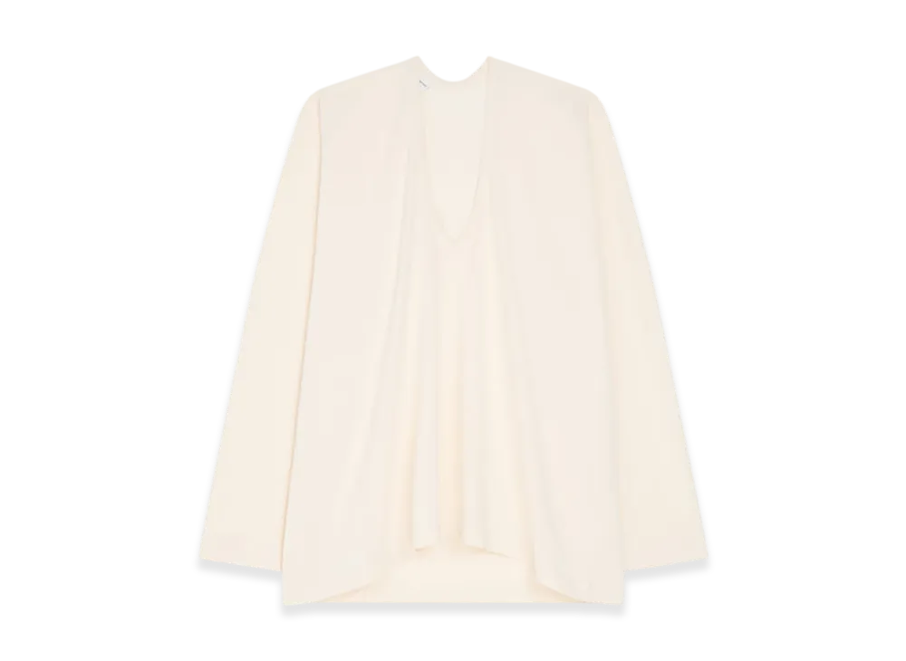 DRIES VAN NOTEN Women's V-Neck Tee "Ecru"