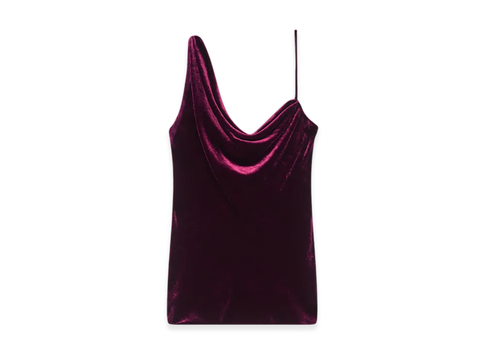 DRIES VAN NOTEN Women's Velvet Slip Top "Violet"