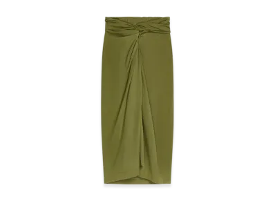 DRIES VAN NOTEN Women's Knotted Jersey Skirt "Green"