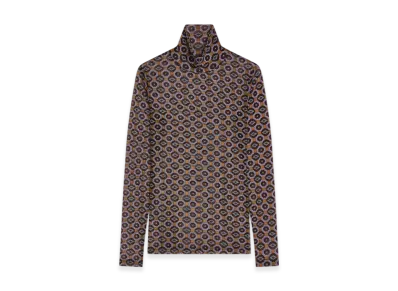 DRIES VAN NOTEN Women's Printed Turtleneck Tee "Brown"