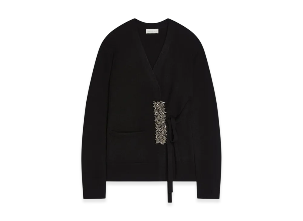 DRIES VAN NOTEN Women's Cashmere Wrap Sweater "Black"