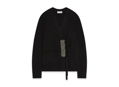 DRIES VAN NOTEN Women's Cashmere Wrap Sweater "Black"