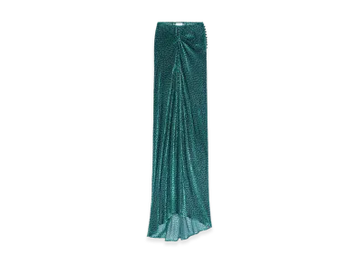 DRIES VAN NOTEN Women's Long Draped Skirt "Turquoise"