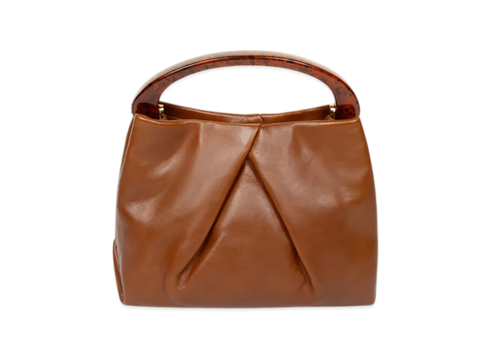 DRIES VAN NOTEN Women's Small Pleated Leather Bag "Tan"