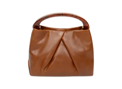 DRIES VAN NOTEN Women's Small Pleated Leather Bag "Tan"