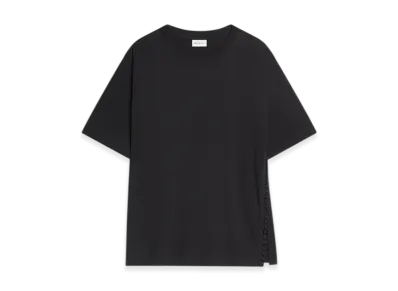 DRIES VAN NOTEN Women's Buttoned Cotton Tee "Black"