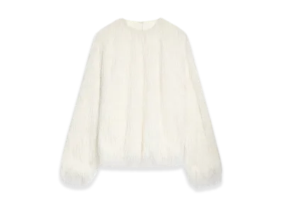 DRIES VAN NOTEN Women's Fringed Cocoon Top "White"