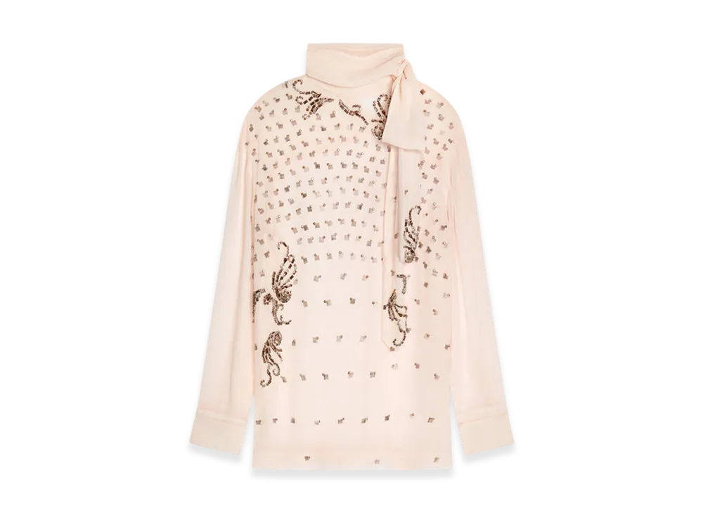 DRIES VAN NOTEN Women's Loose Fit Embellished Blouse "Blush"