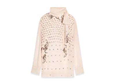 DRIES VAN NOTEN Women's Loose Fit Embellished Blouse "Blush"