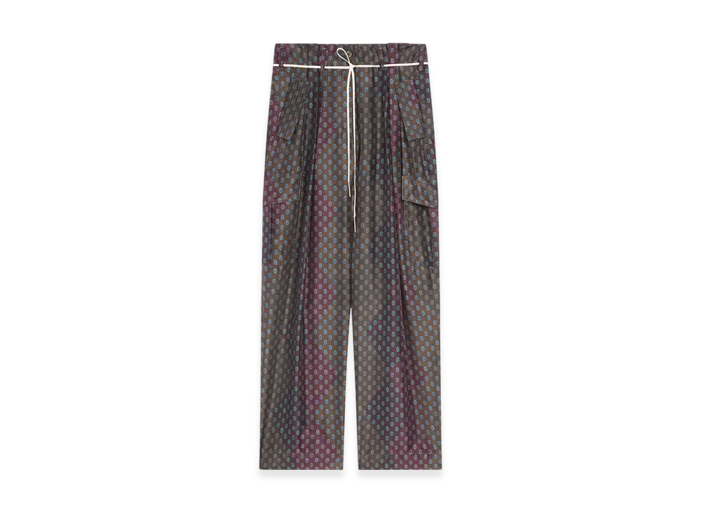 DRIES VAN NOTEN Women's Silk Cargo Pants "Burgundy"