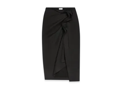 DRIES VAN NOTEN Women's Ruffled Cotton Skirt "Black"