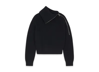 DRIES VAN NOTEN Women's Zipped Wool Sweater "Black"