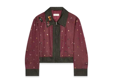 DRIES VAN NOTEN Women's Embellished Jacket "Burgundy"