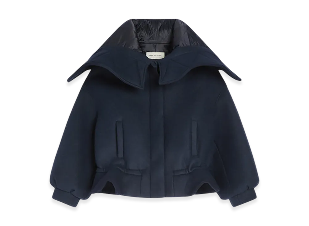 DRIES VAN NOTEN Women's Bonded Short Parka "Navy"