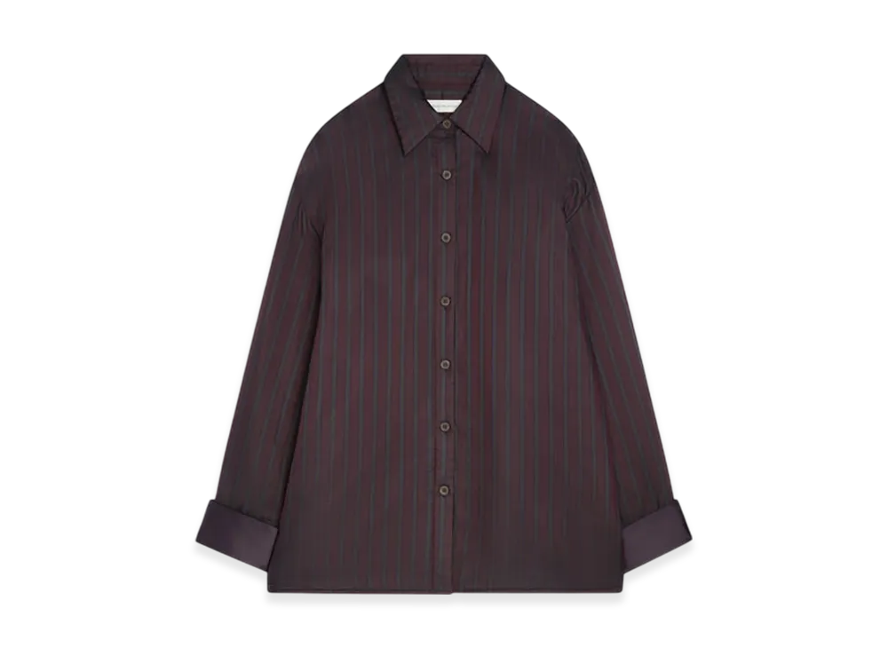 DRIES VAN NOTEN Women's Oversized Striped Shirt "Burgundy"