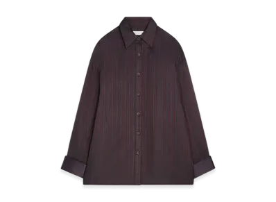 DRIES VAN NOTEN Women's Oversized Striped Shirt "Burgundy"