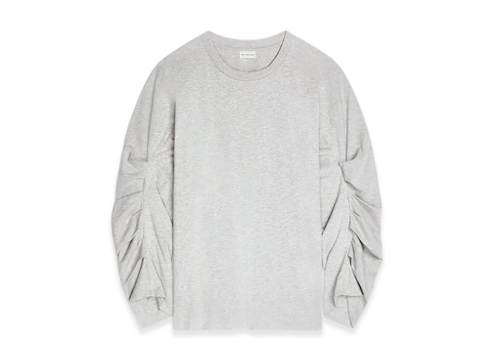 DRIES VAN NOTEN Women's Pleated Sleeves T-Shirt "Grey melange"
