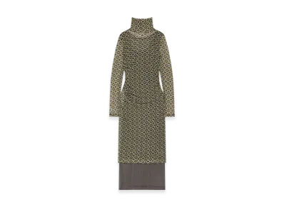 DRIES VAN NOTEN Women's Printed Mesh Dress "Green"