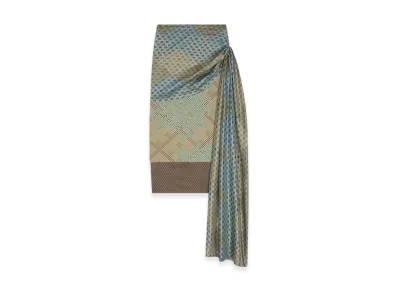 DRIES VAN NOTEN Women's Draped Silk Skirt "Dessin a"
