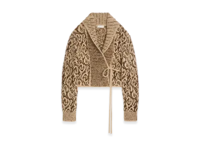 DRIES VAN NOTEN Women's Jacquard Wrap Sweater "Beige"