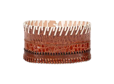 DRIES VAN NOTEN Women's Leather Corset Belt "Tan"