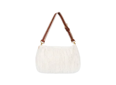 DRIES VAN NOTEN Women's Fringed Shoulder Bag "Ivory"