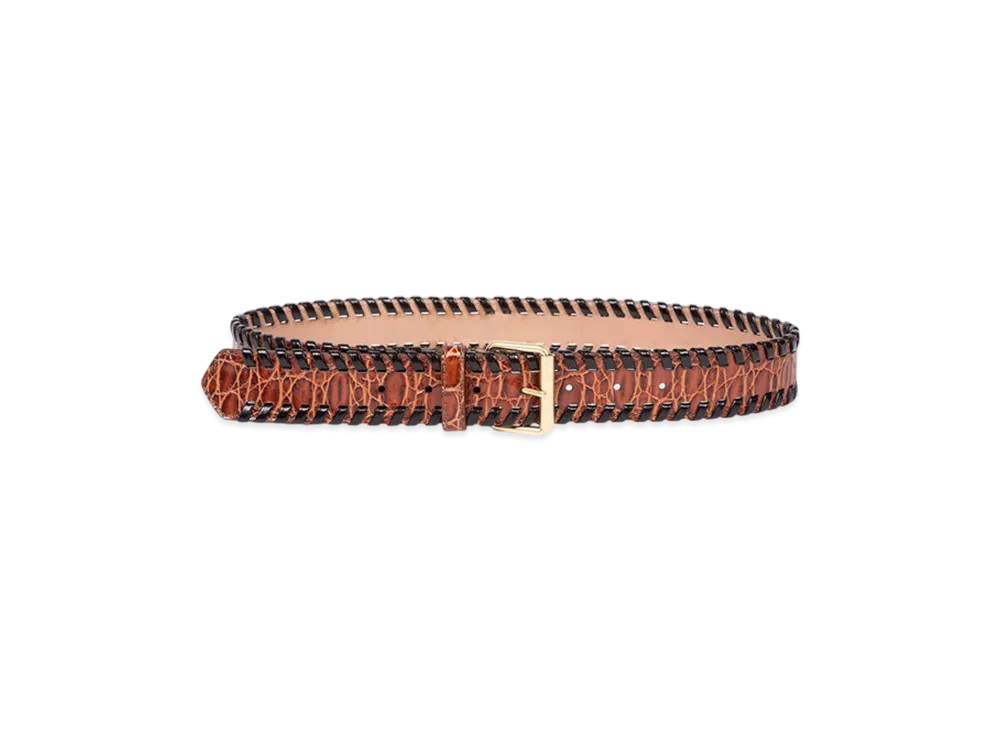 DRIES VAN NOTEN Women's Embellished Leather Belt "Tan"