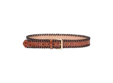 DRIES VAN NOTEN Women's Embellished Leather Belt "Tan"