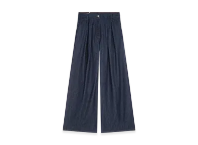 DRIES VAN NOTEN Women's Wide Pleated Jeans "Indigo"