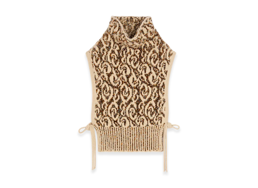 DRIES VAN NOTEN Women's Jacquard Bib Sweater "Beige"