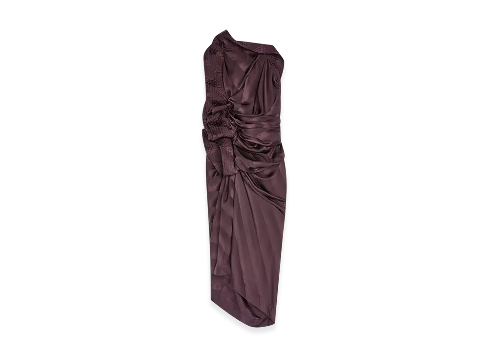 DRIES VAN NOTEN Women's Draped Silk Dress "Dark purple"