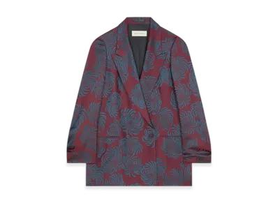 DRIES VAN NOTEN Women's Jacquard Blazer "Burgundy"