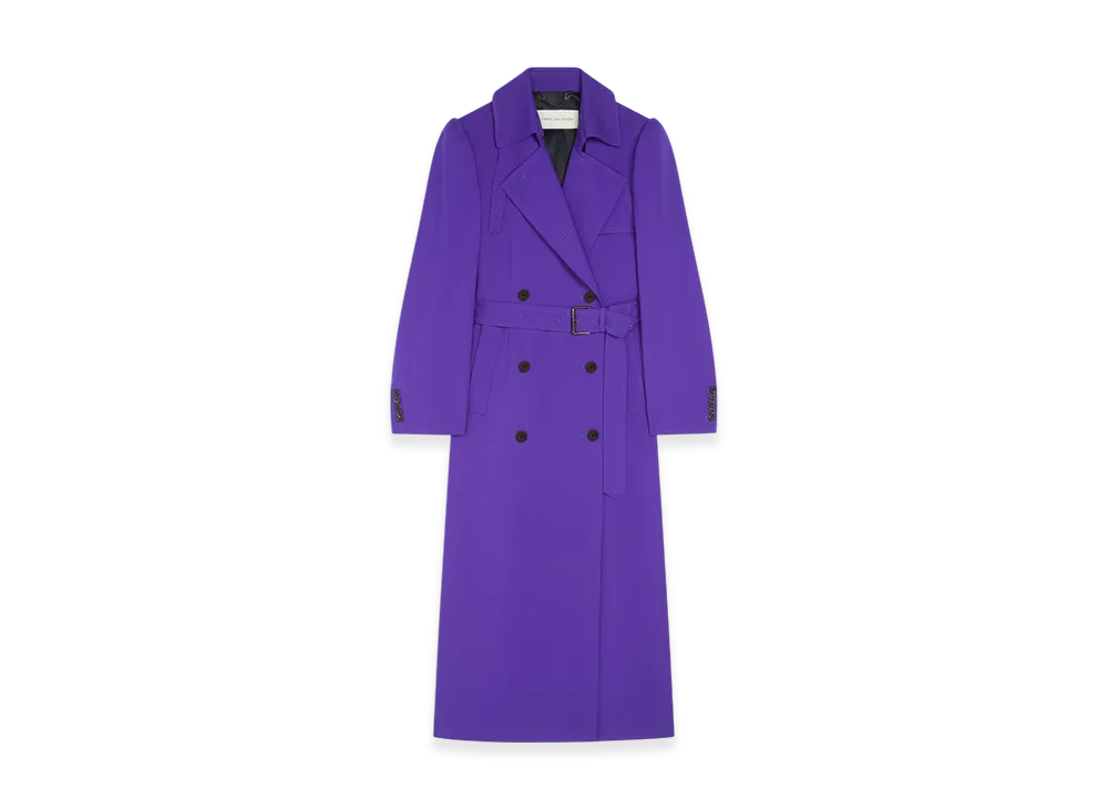 DRIES VAN NOTEN Women's Wool Trench Coat "Purple"