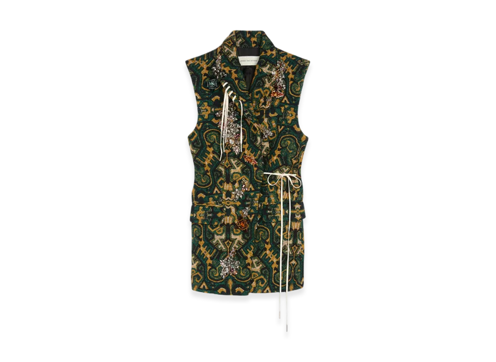 DRIES VAN NOTEN Women's Embellished Sleeveless Blazer "Bottle"