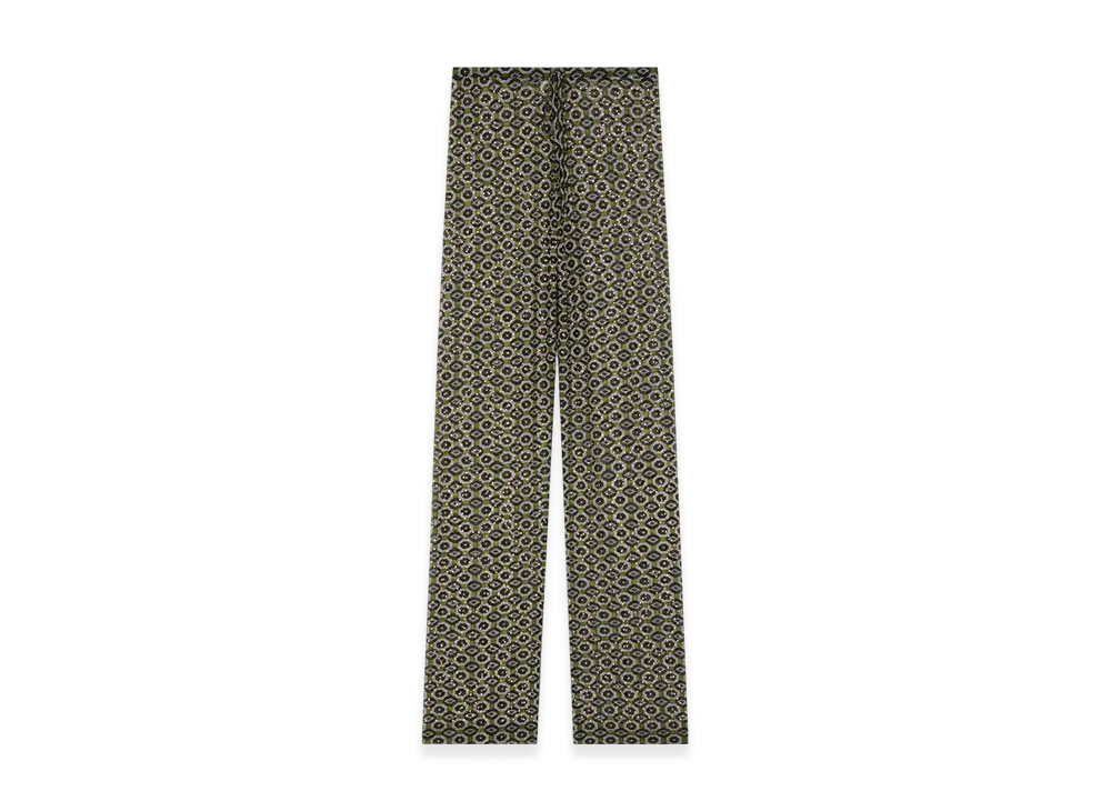 DRIES VAN NOTEN Women's Embellished Jersey Pants "Green"