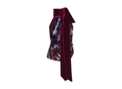 DRIES VAN NOTEN Women's Viscose Halterneck Top "Burgundy"
