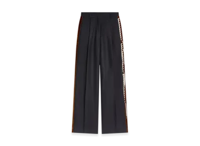 DRIES VAN NOTEN Women's Embellished Tuxedo Pants "Navy"