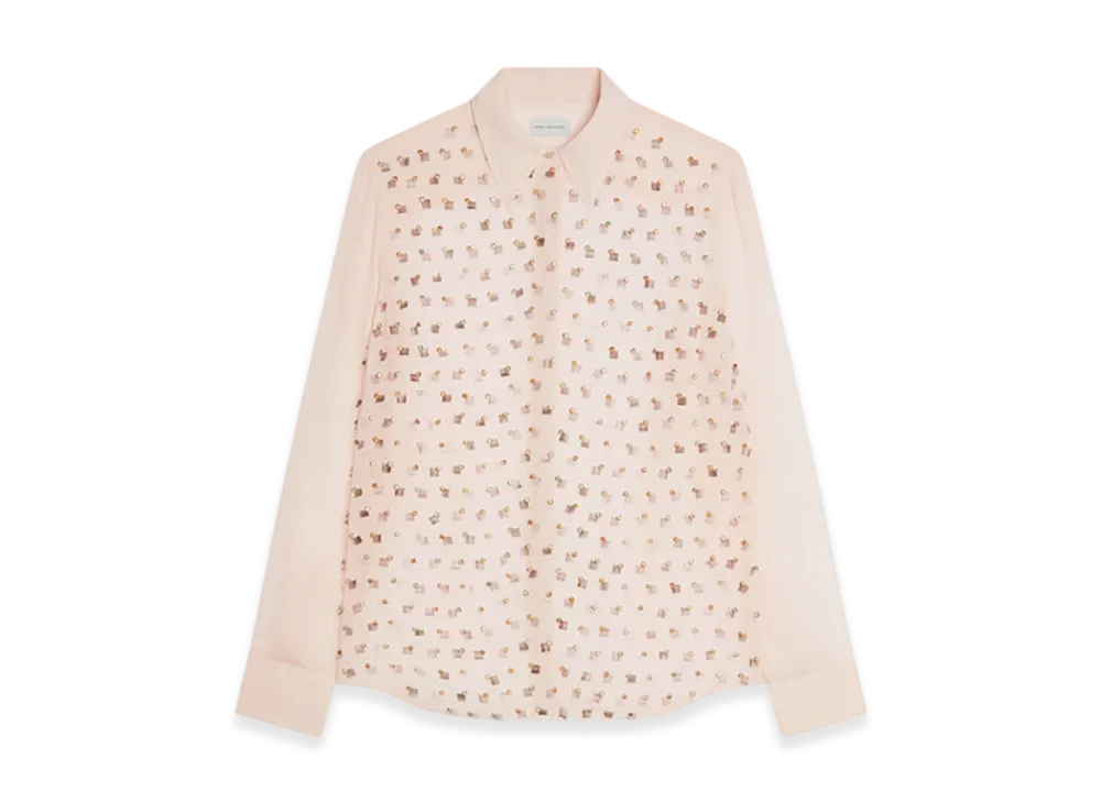 DRIES VAN NOTEN Women's Embellished Shirt "Blush"
