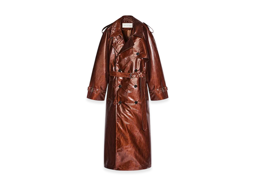 DRIES VAN NOTEN Women's Water Repellent Trench Coat "Rust"
