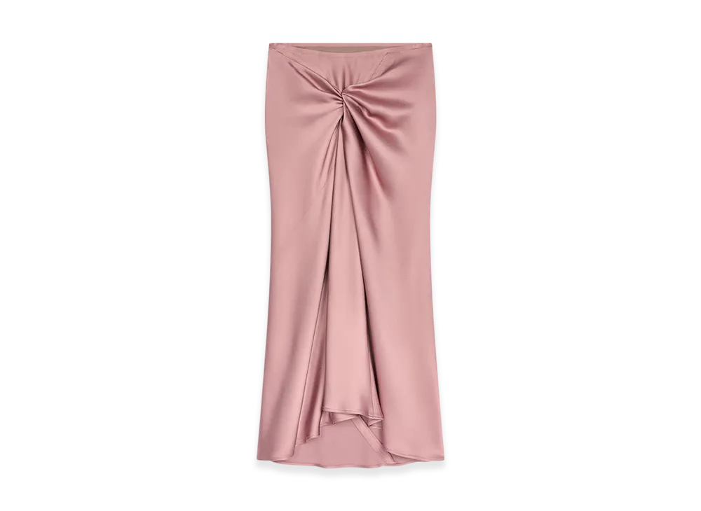 DRIES VAN NOTEN Women's Midi Draped Skirt "Old rose"